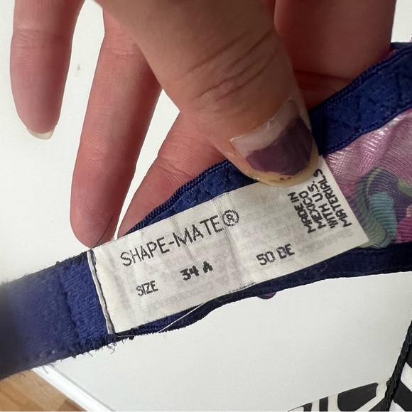 Vintage 80s Colorful Floral Bra by Shape-Mate - Picture 5 of 12